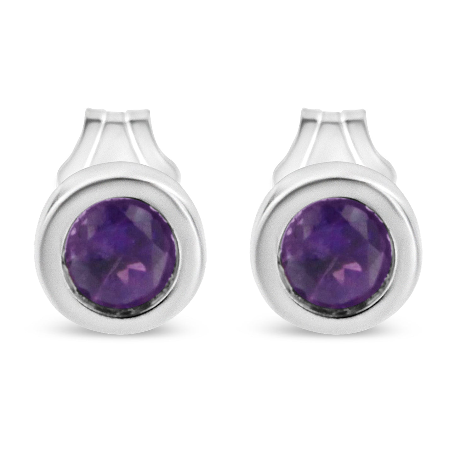 Pendientes de Stud de Rubí Rojo Creado de 3.5mm en Plata Esterlina .925