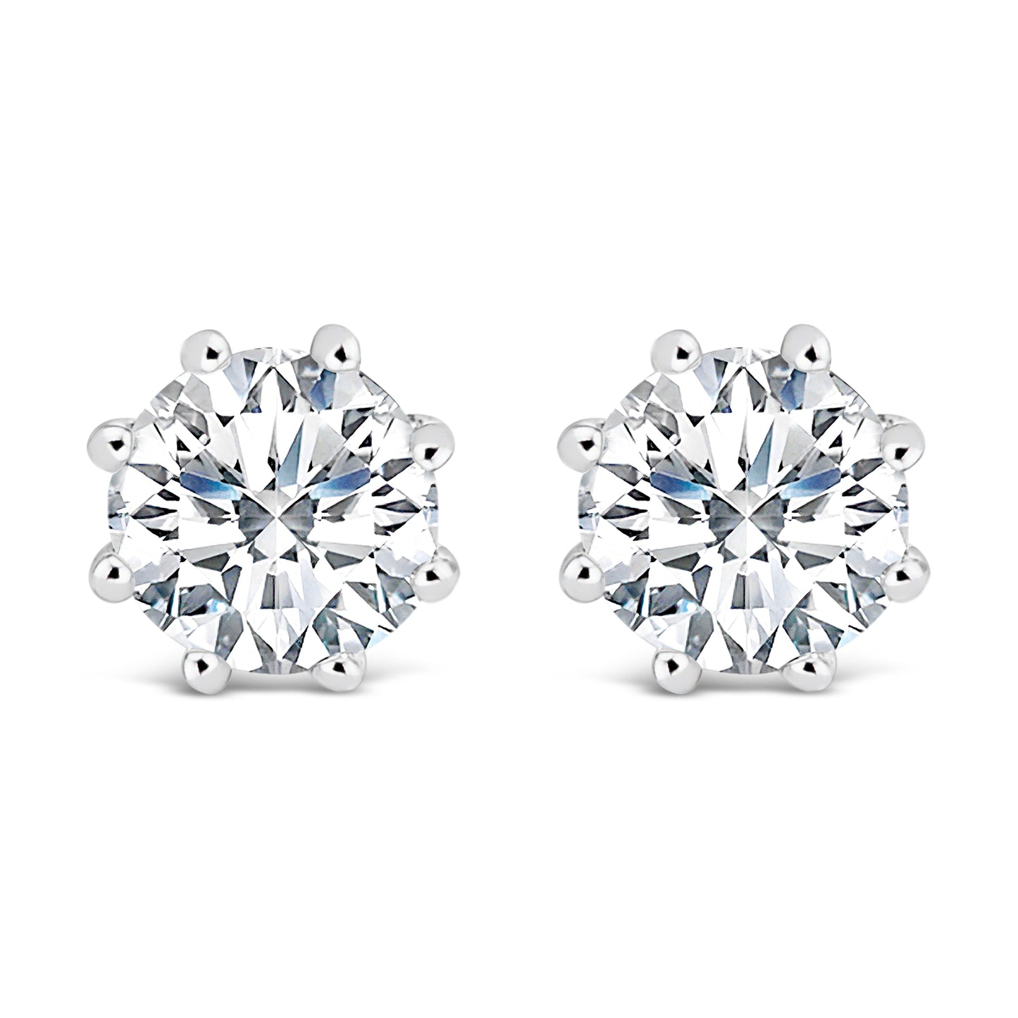 14K White Gold Lab-Grown Diamond Hidden Halo Stud Earrings