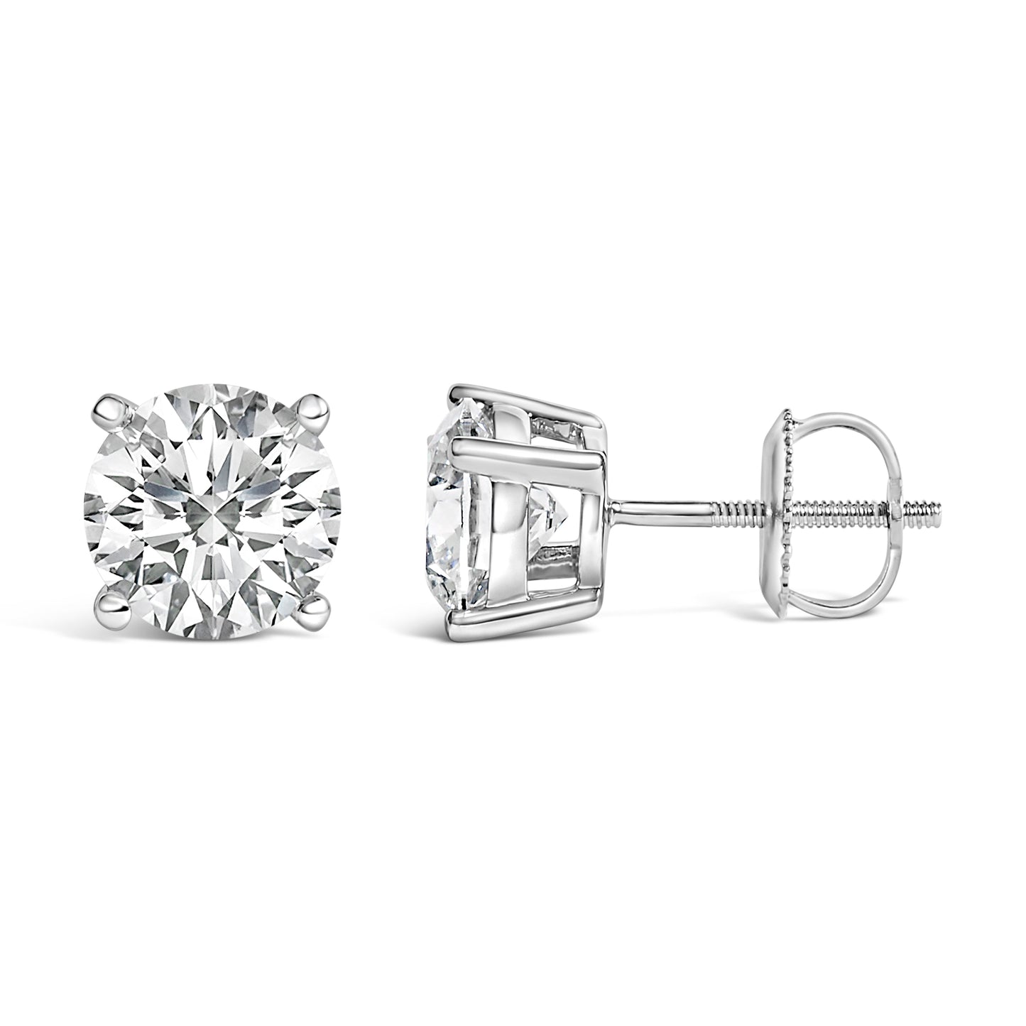 14K White Gold Lab Grown Diamond Solitaire Stud Earrings