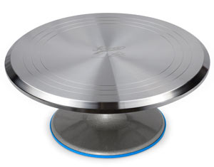 12" Stainless Steel Decorating Turntable with Non-Slip Base