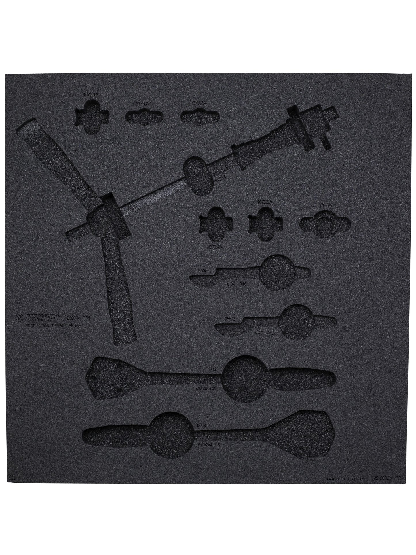 Insert de mousse pour tiroir Unior pour outils de suspension
