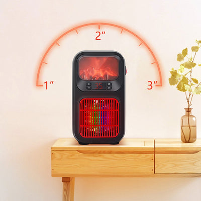Compact 3D Simulation Flame Mini Heater