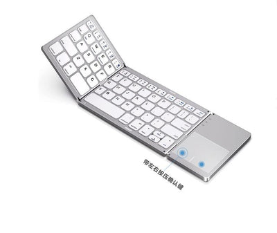 Mini wireless three-fold Bluetooth keyboard Bluetooth wireless folding with touch panel BO33 rechargeable keyboard - Korvel