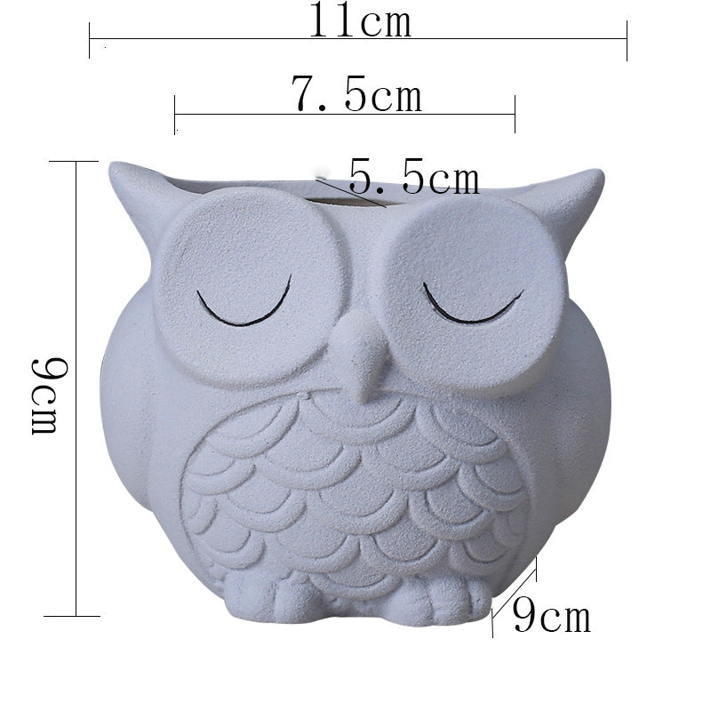 Maceta de Cerámica con Diseño de Animal - Decoración Creativa para el Escritorio