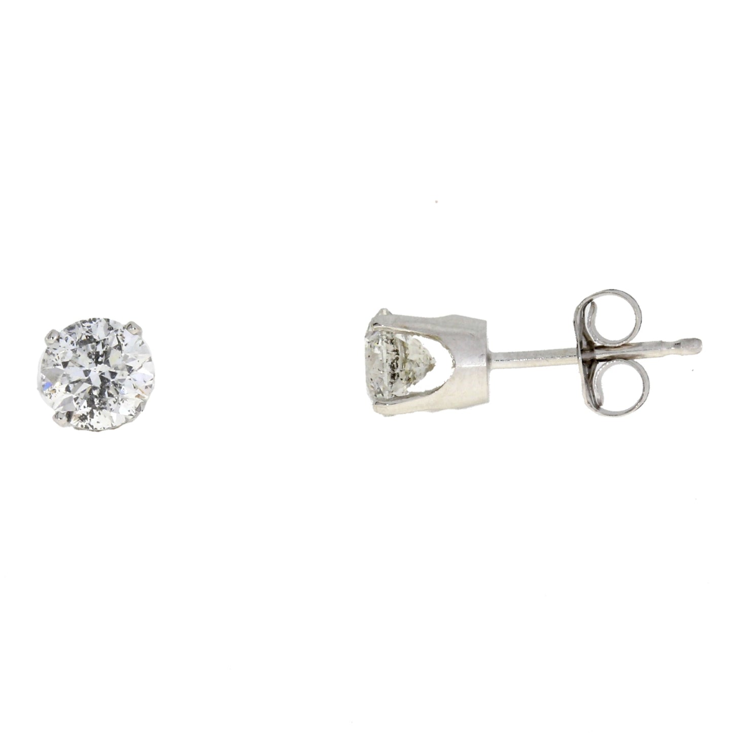 Boucles d'oreilles en diamant véritable de 1,00 ct en or blanc 14KT