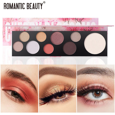 Paleta de Sombra de Ojos de 9 Colores de Romantic Beauty