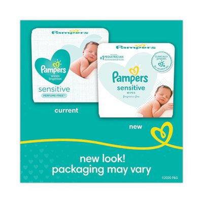 Pampers Sensitive Water-Based Baby Wipes, Unscented, 56 Count