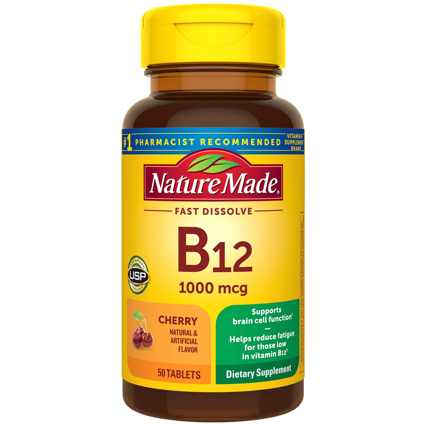 Tabletas de Vitamina B12 (Cianocobalamina) 1000 mcg - 50 Contenido