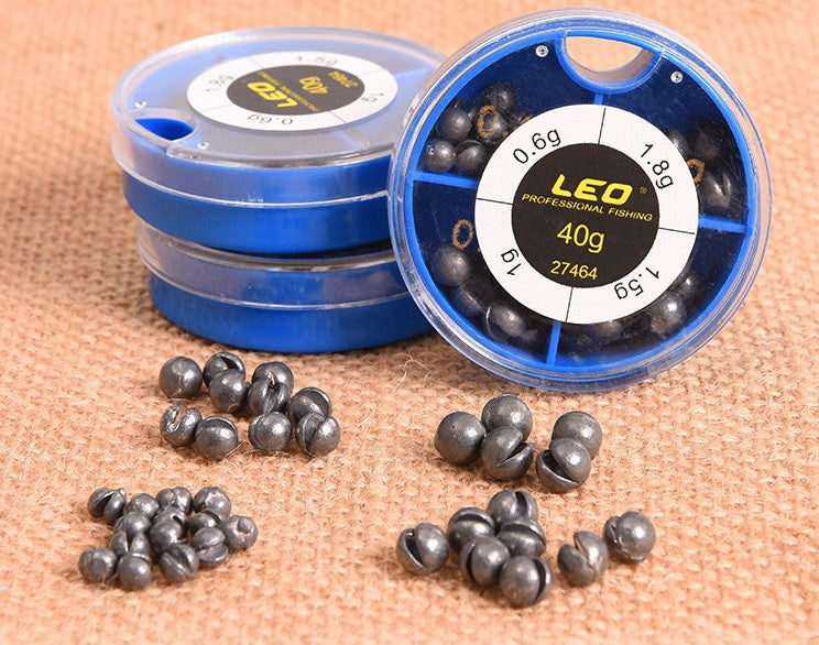 LEO 4 Sizes Mini Round Fishing Lead Weights Set Split Lead Sinkers Weight 0.6g 1g 1.5g 1.8g - Korvel