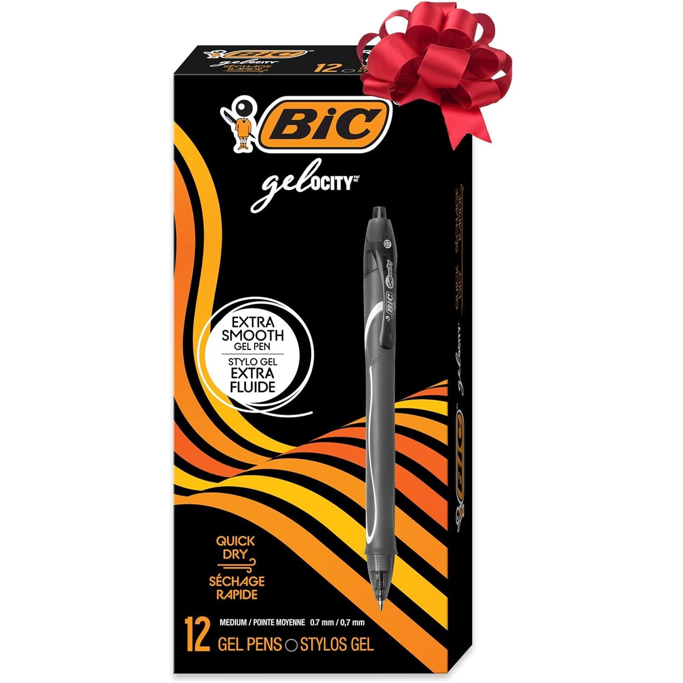 Bic Velocity Gel Pens - Black, Pack of 12