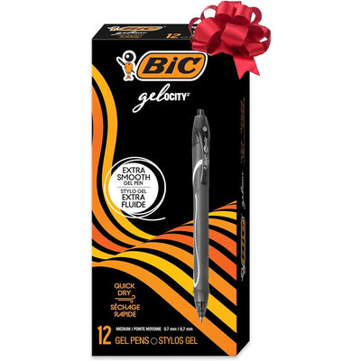 Bic Velocity Gel Pens - Black, Pack of 12