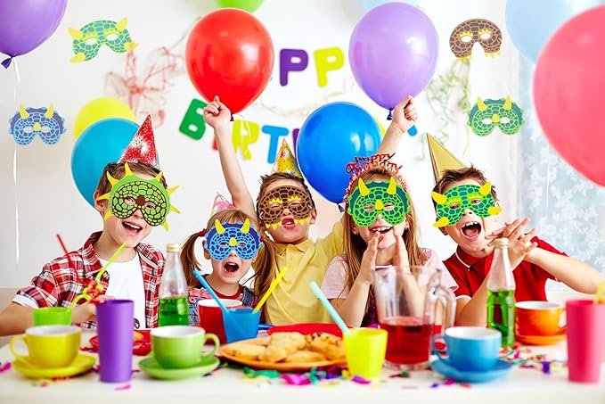 Dinosaur Foam Masks - 12 Count Party Accessory Set