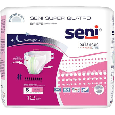 Seni Super Quatro Adult Diapers - Size Large (Case of 36)
