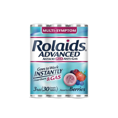 Comprimés à mâcher Rolaids Advanced Antacid Plus Anti-Gas