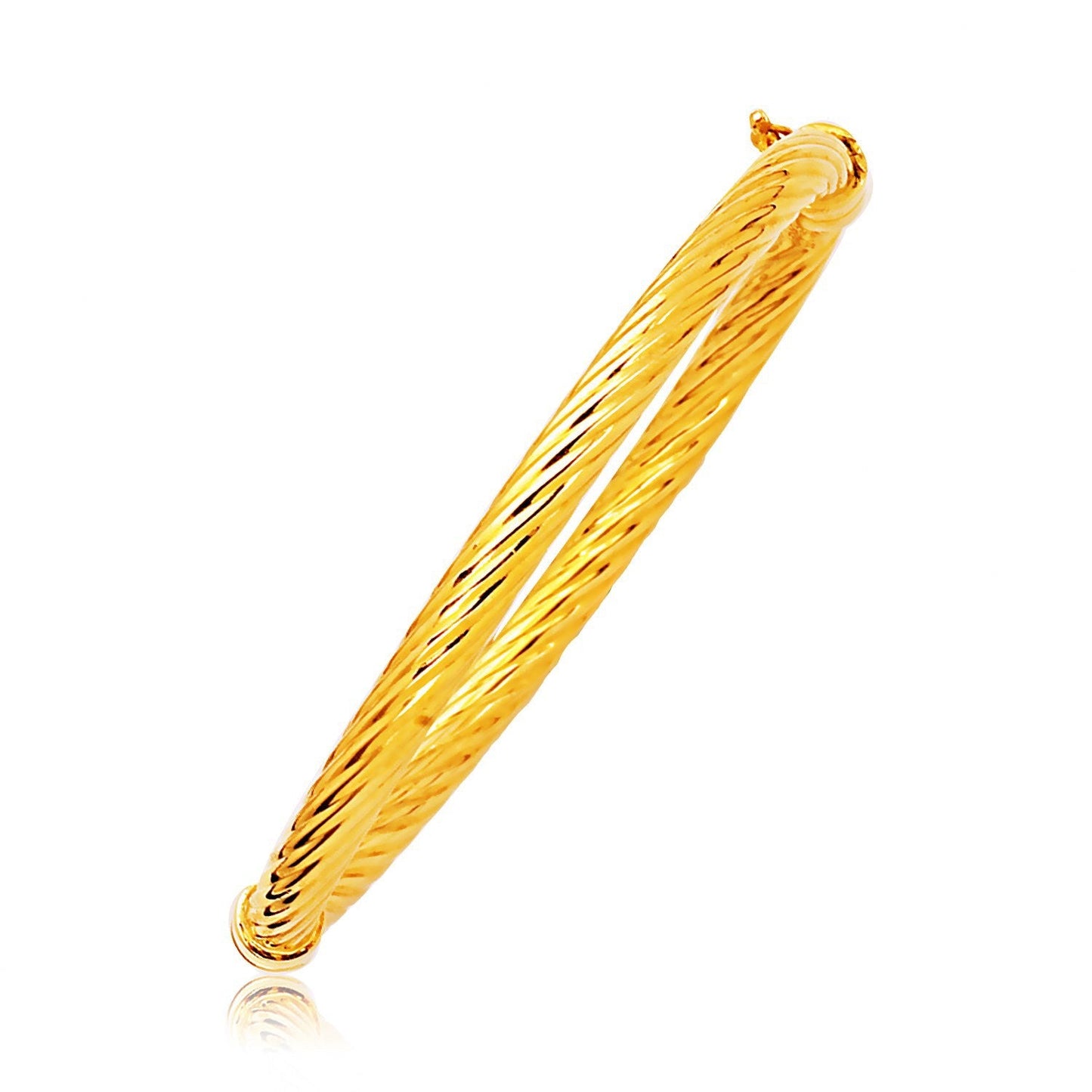 Bracelet en câble poli en or jaune 14 carats