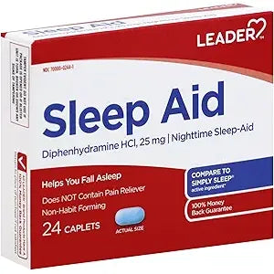 Leader Night Time Sleep Aid 25mg Softgels - 12 Count