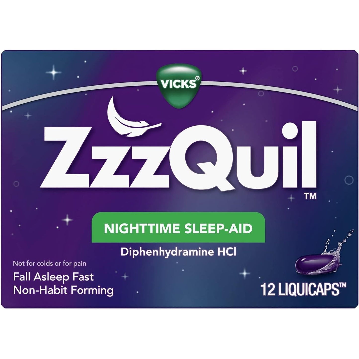 ZzzQuil Night Time Sleep Aid LiquiCaps - 12 Count