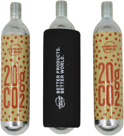 Cartouche de CO2 filetée de 20 g Planet Bike - Pack de 3