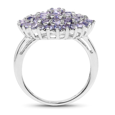 2.52 Carat Genuine Tanzanite Sterling Silver Engagement Ring