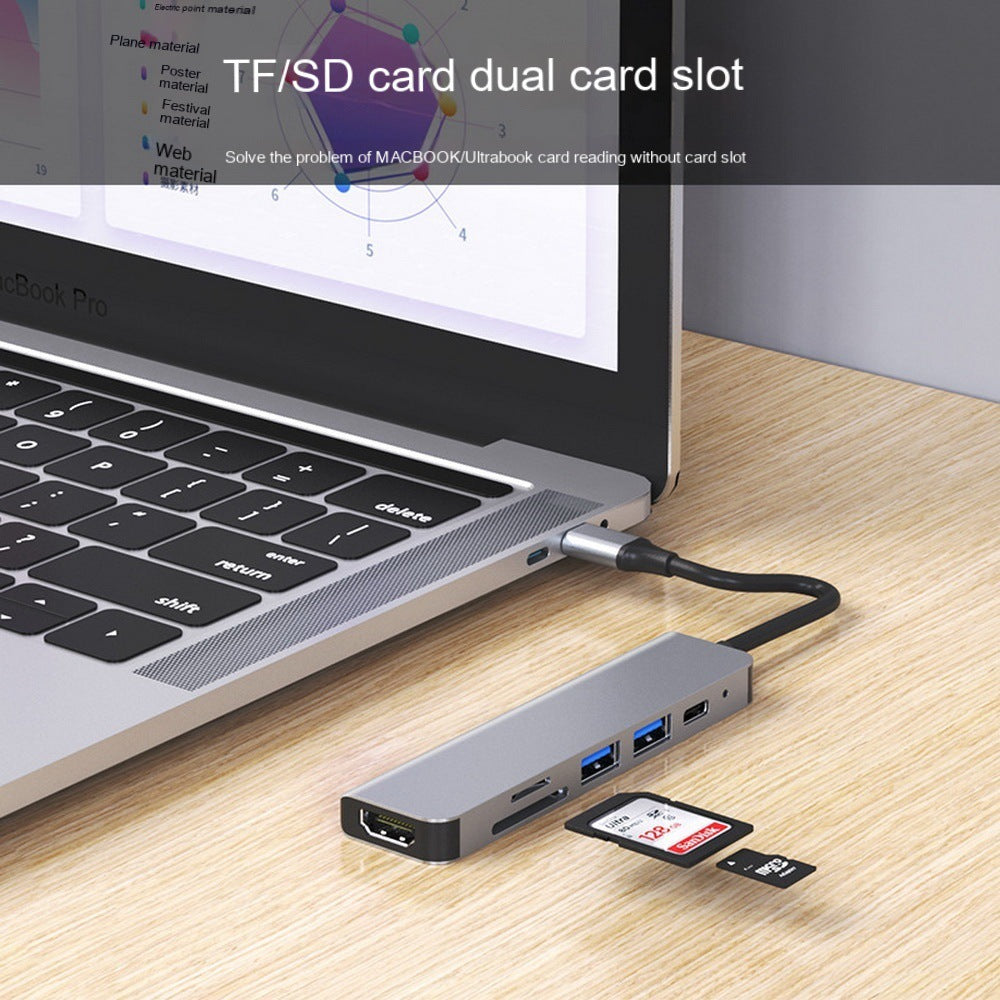 USB C Six-in-One Expansion Dock for Enhanced Connectivity