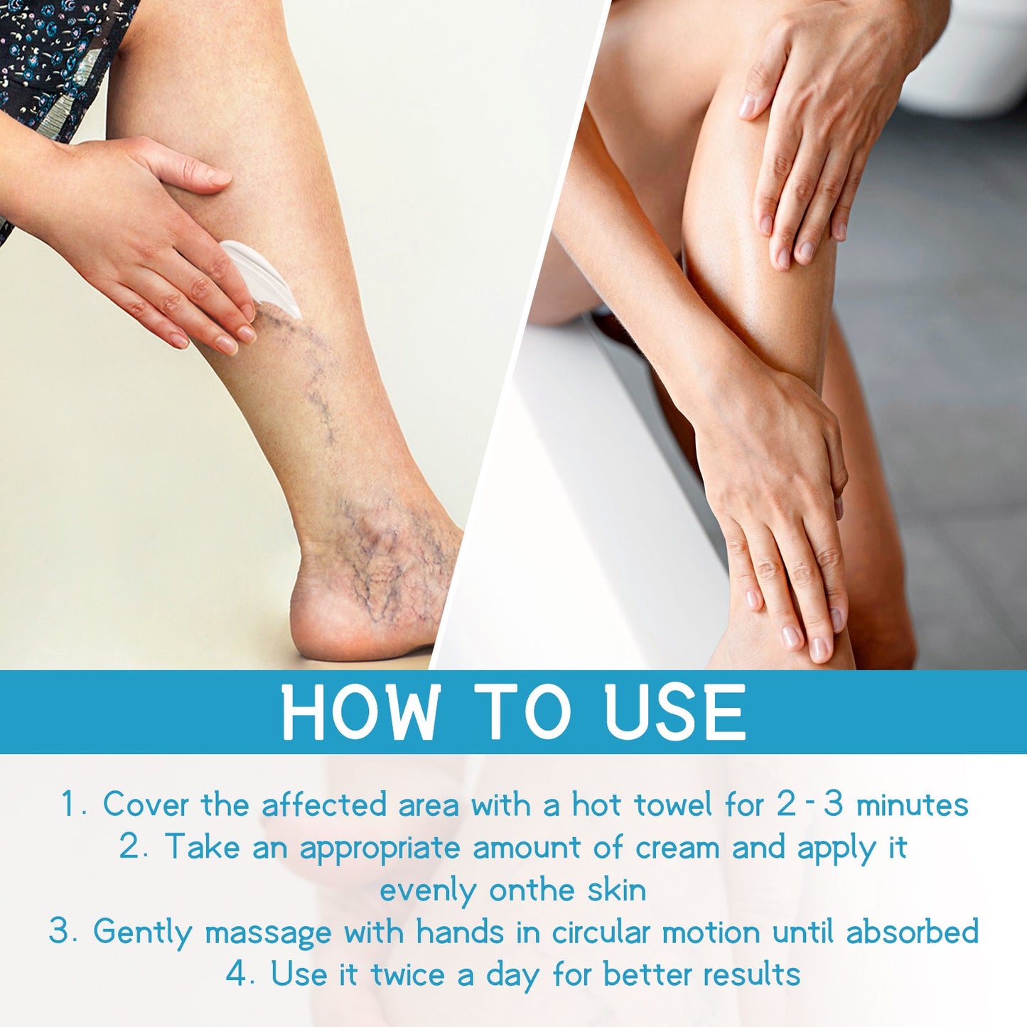 Varicose Spider Vein Repairing Cream, Relief Leg Pain Earthworm Leg Veins Care Massage Cream - Korvel