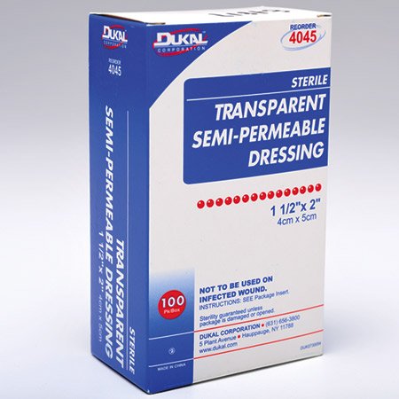 DUKAL Transparent Dressing, 2" x 2.75", Box of 100