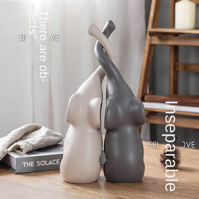 European Home Decor Adorable Couple Figurine Craft Wine Cabinet Ornament Valentine's Day Gift for Girlfriend - Korvel