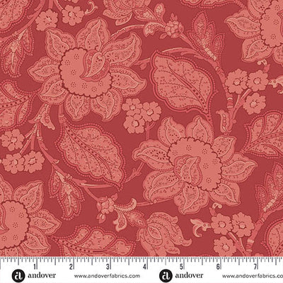 Raspberry Jacobean Forest Glen Cotton Wideback Fabric