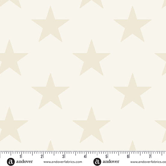 Tissu large en coton crème à étoiles américaines Andover Fabrics