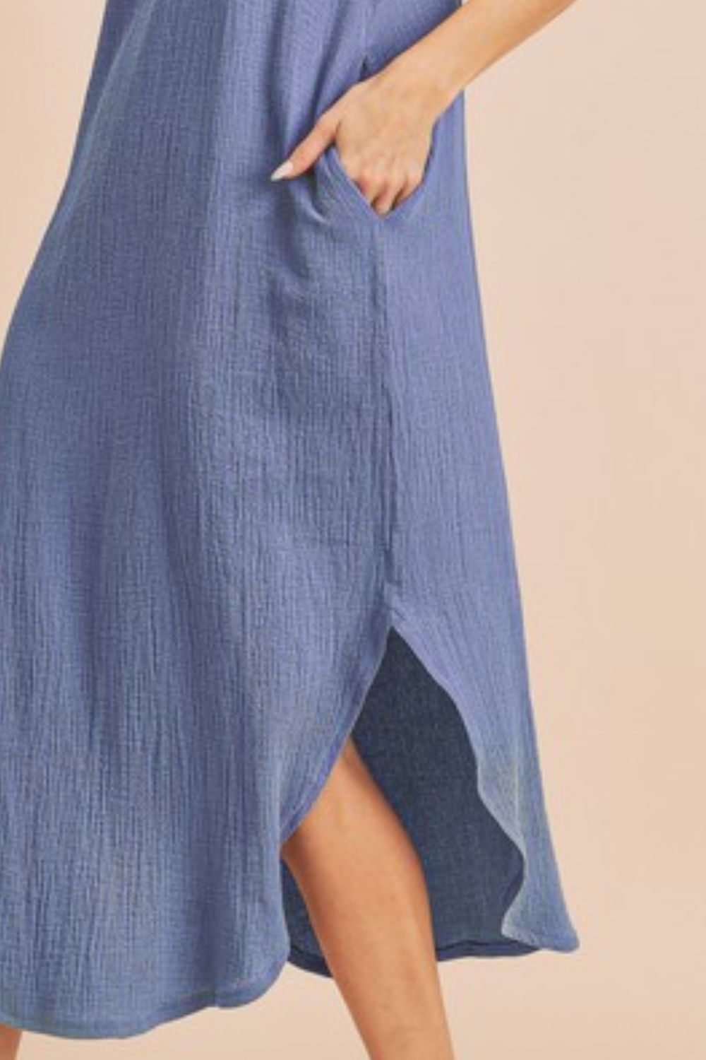 Round Neck Midi Tank Dress with Pockets for Women