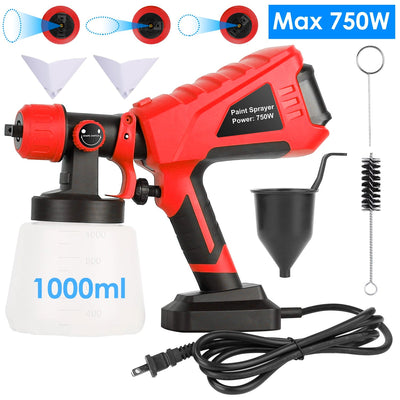 750W Electric HVLP Paint Sprayer with 3 Spray Patterns