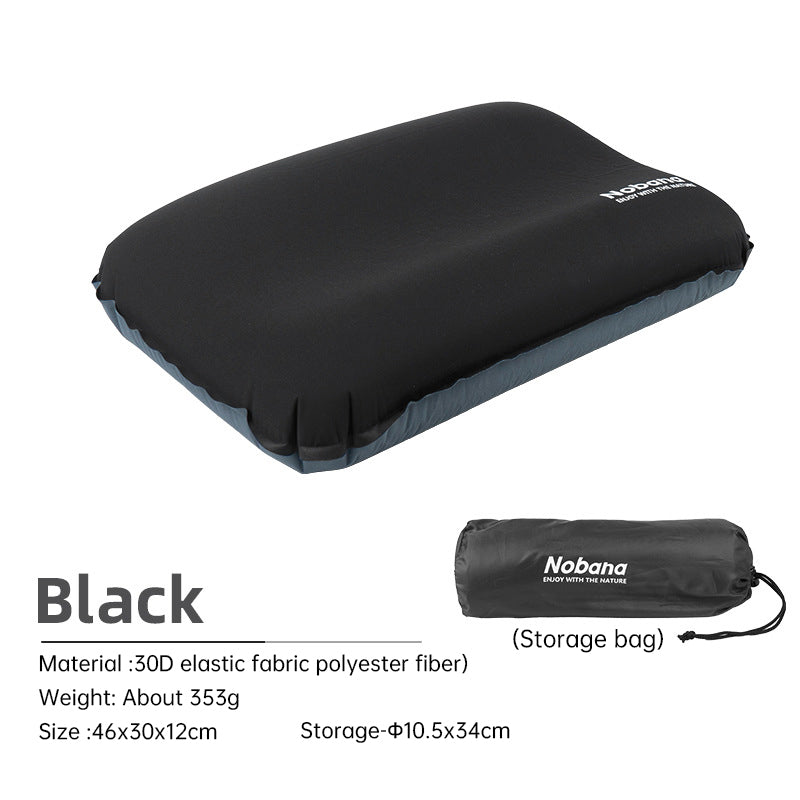 Outdoor 3D Sponge Pillow Automatic Inflatable Pillow Camping Tent Air Cushion Pillow Travel Portable Cervical Neck Pillow - Korvel