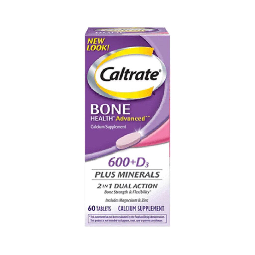 Caltrate 600+D3 Plus Minerales - 60 Tabletas para la Salud Ósea