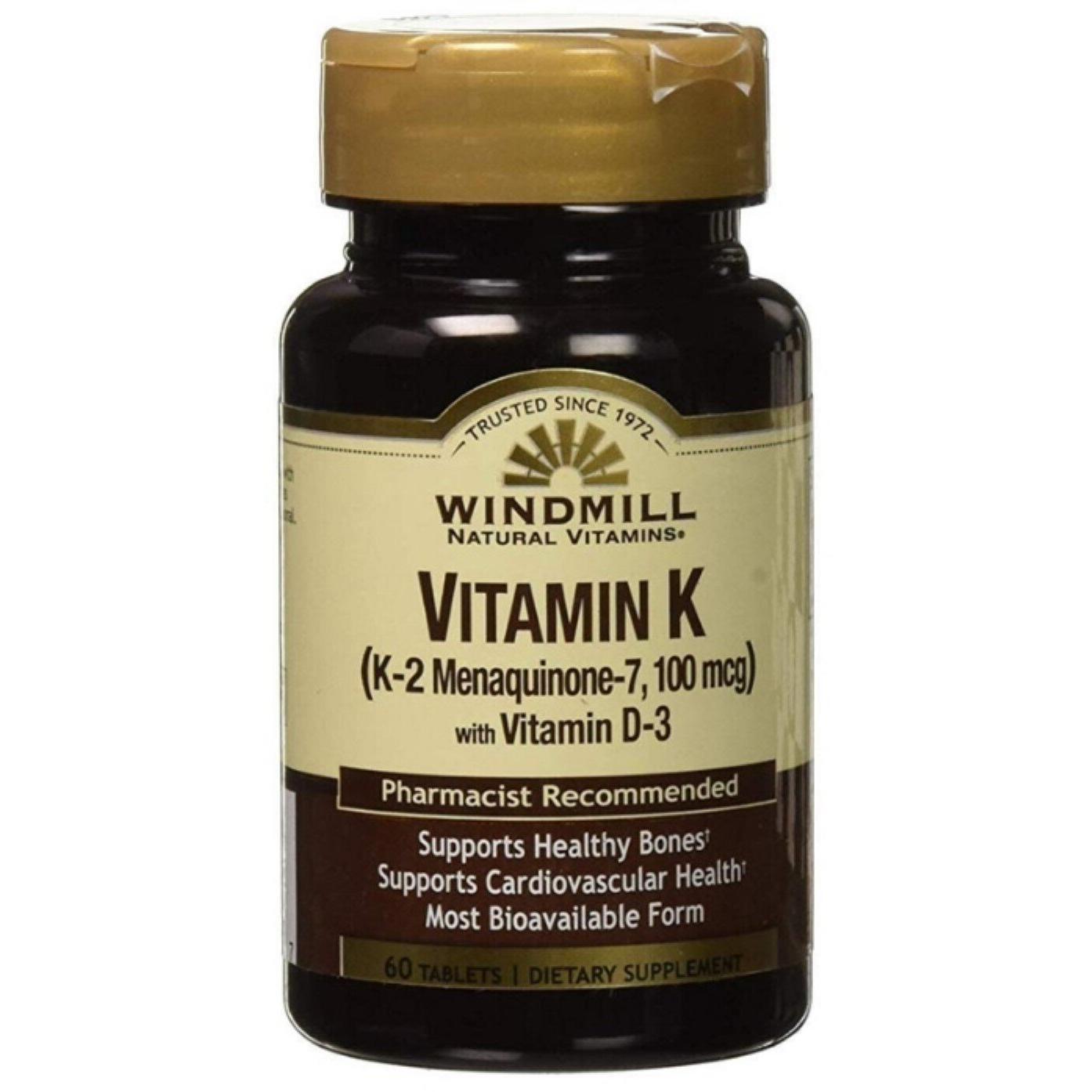 Comprimés de vitamine K Windmill Natural Vitamins
