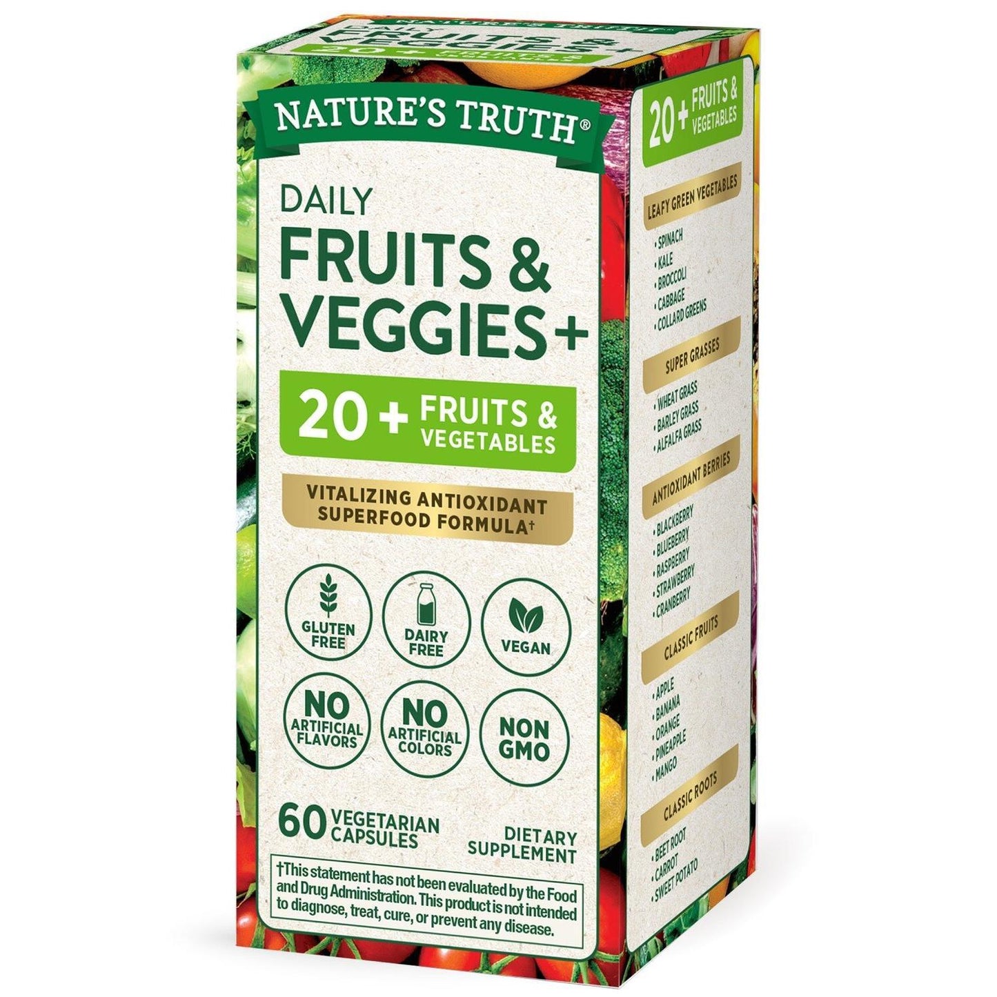 Nature's Truth Daily Fruits & Veggies+, 60 Vegetarian Capsules