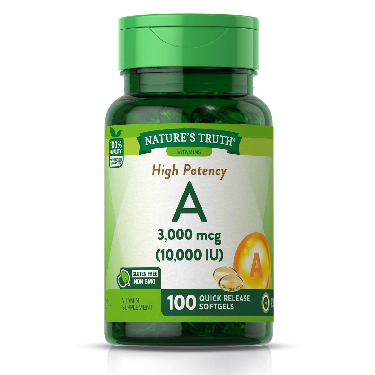 Nature's Truth Cápsulas Blandas de Vitamina A de Alta Potencia - 10,000 UI