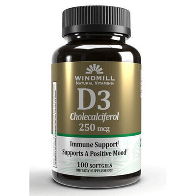 Gélules molles de vitamine D3 Cholecalciférol 250mcg - 100 unités