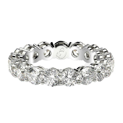 Anillo de Eternidad con Diamante de Corte Redondo Creado en Laboratorio en Oro Blanco de 14k