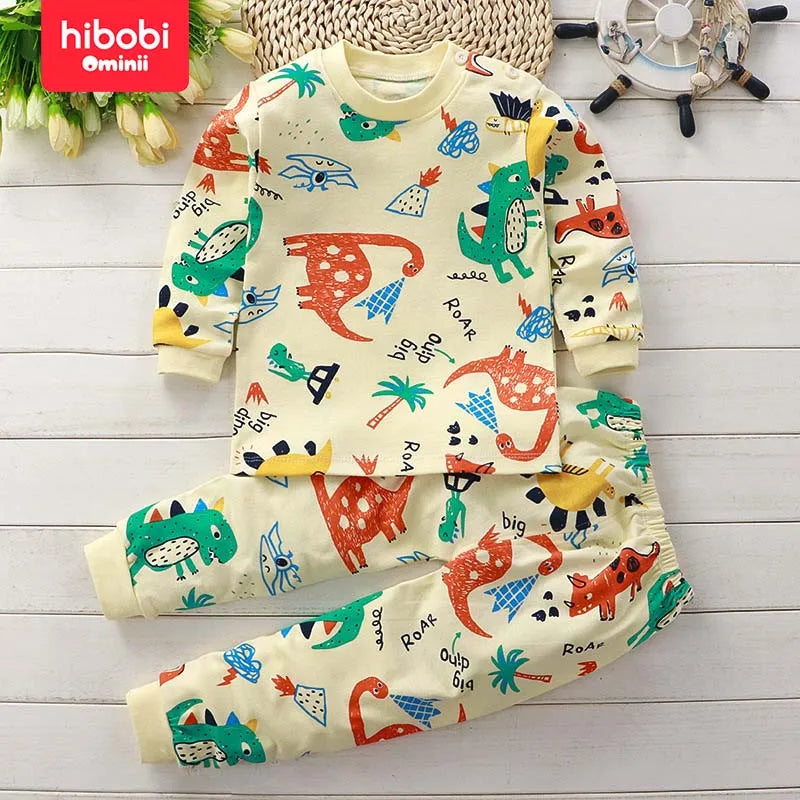 Hibobi Conjunto de Pijamas para Niños de 2 Piezas - Patrón de Dinosaurio