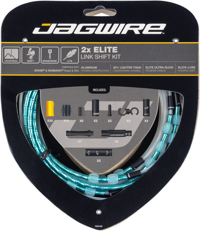 Jagwire 2x Elite Link Shift Cable Kit - Celeste