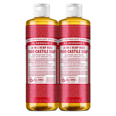 Savon liquide pur Castile de Dr. Bronner - Parfum de rose, 16 Fl Oz
