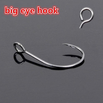 Rompin 50pcs Big Eye Fishing Hooks - High Carbon Stainless Steel