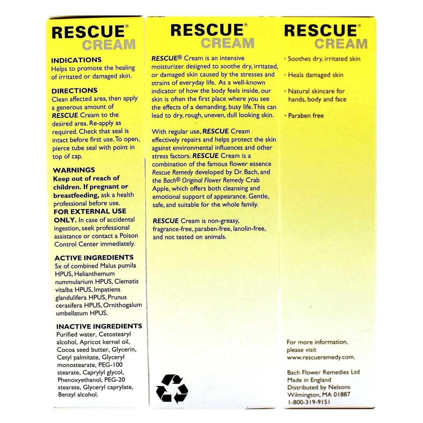 Crème de secours Rescue de Bach 30g