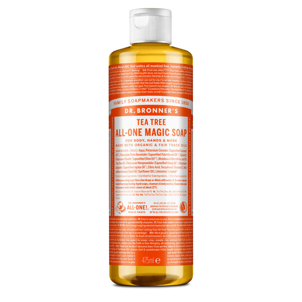 Jabón Líquido Puro de Castile de Dr. Bronner - Árbol de Té de Cáñamo, 16 Fl Oz