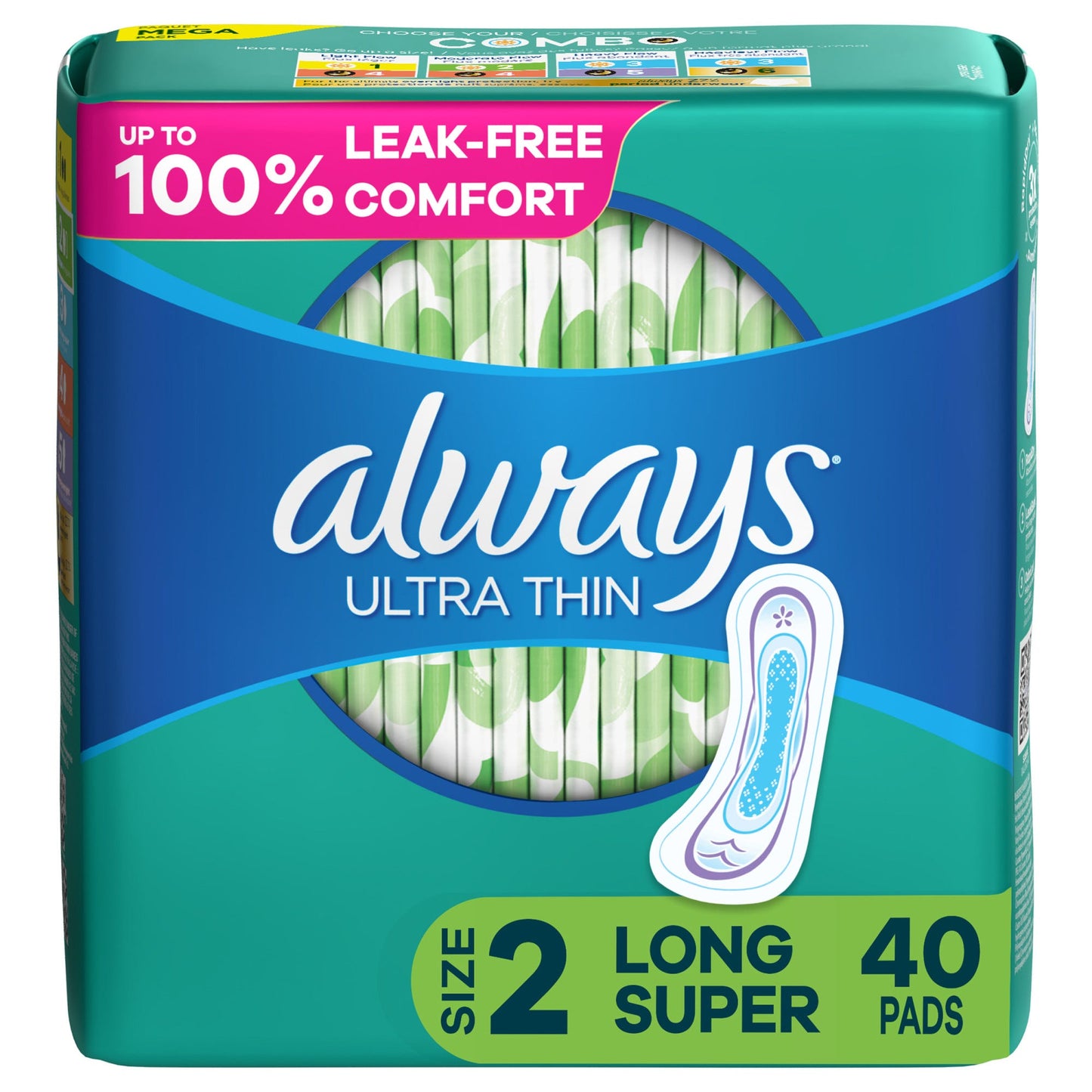 Always Ultra Thin Long Super Pads, Tamaño 2