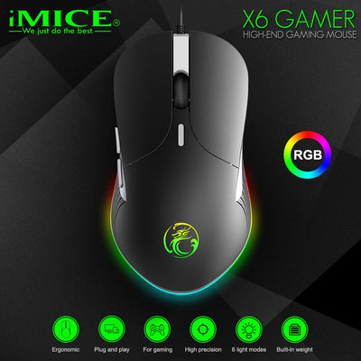iMice X6 High-Performance USB Wired Gaming Mouse