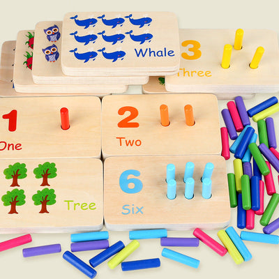 Montessori Wooden Cognitive Matching Board for Early Education