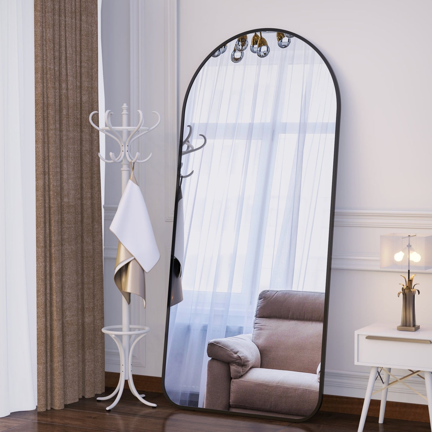 71" x 32" Oversized Full Body Mirror - Elegant Black Frame