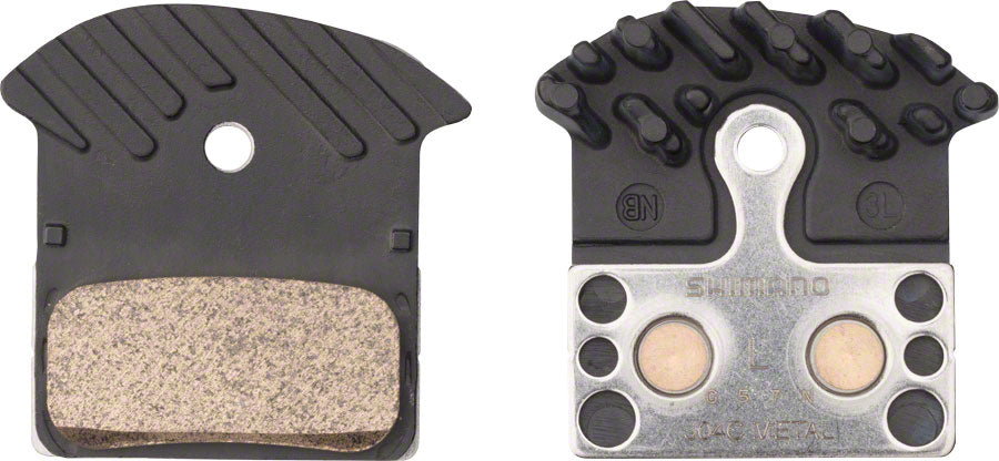 Plaquettes de frein à disque Shimano J04C-MF - Composition métallique avec plaque arrière en alliage