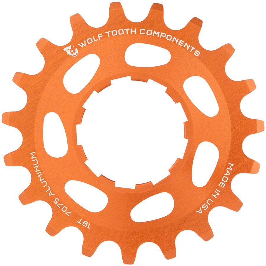 Wolf Tooth Single Speed Aluminum Cog - 19t for 3/32" Chains - Orange